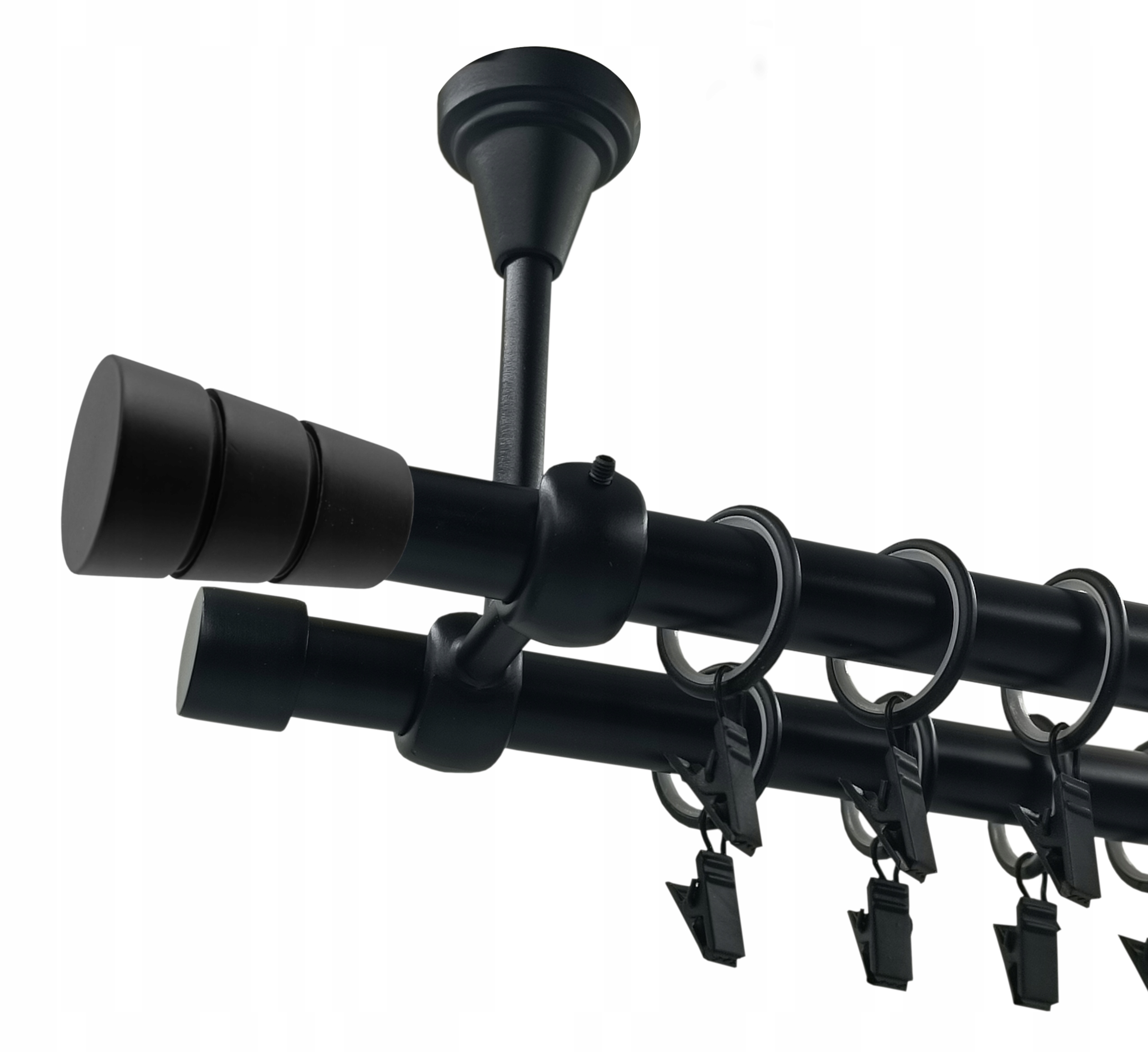 Hotová garniža - Dvojitá záclonová tyč 19 mm + 19 mm 480 cm